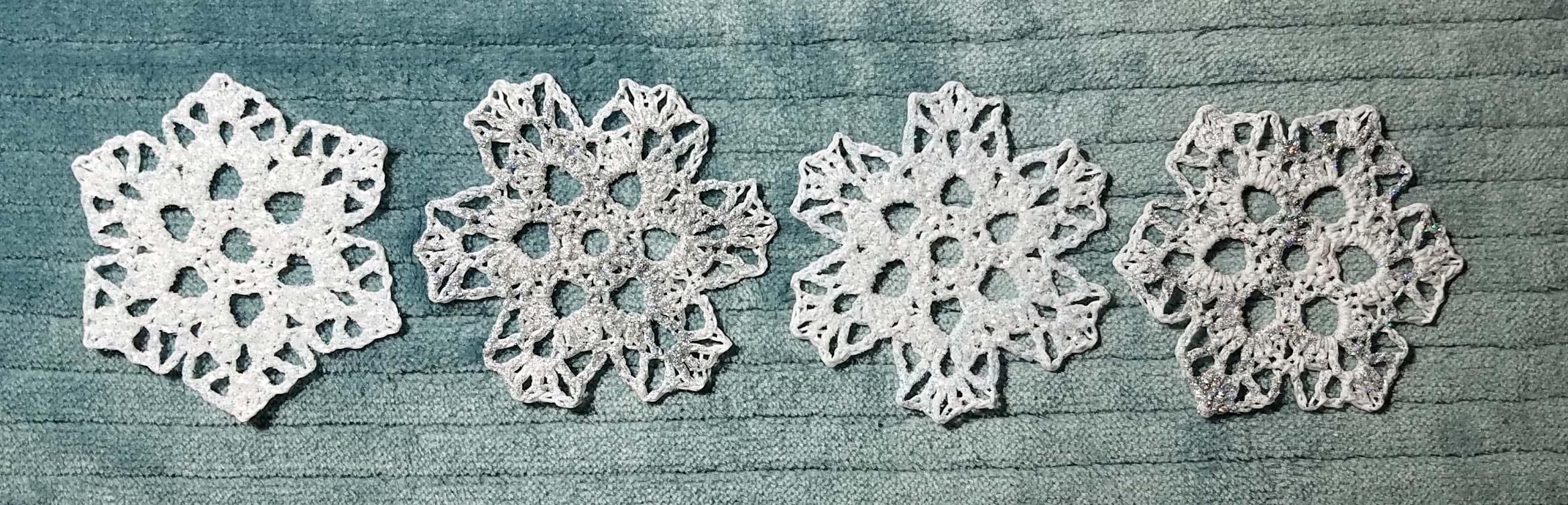 Row of Sparkling Ice Snowflakes - Andee Graves M2H Designs